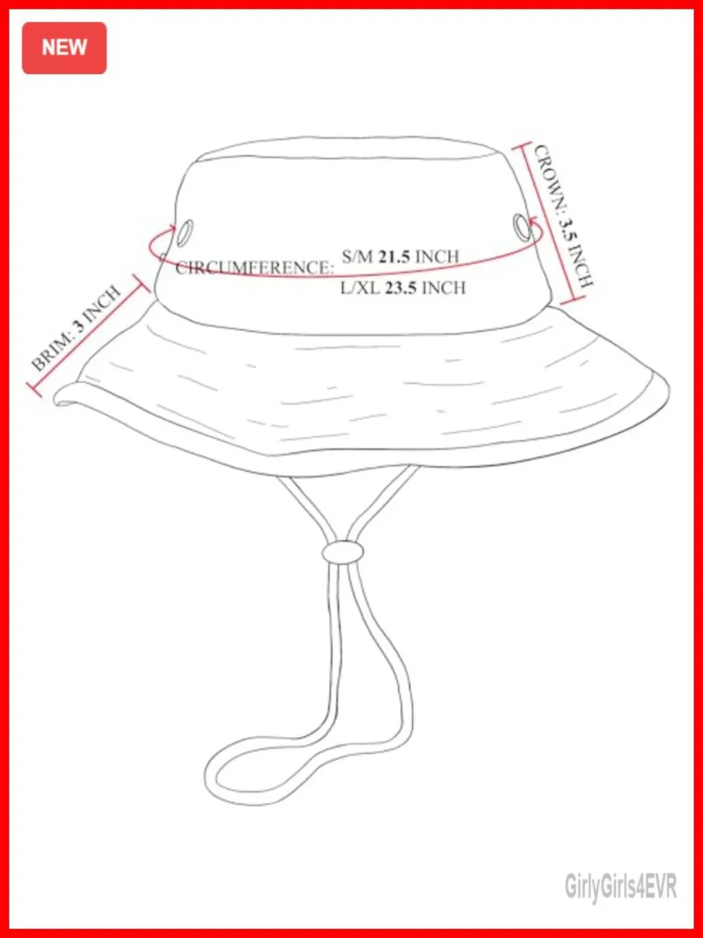 100% Cotton Stone-Washed Bucket Safari Boonie Sun Hat with Adjustable Drawstring